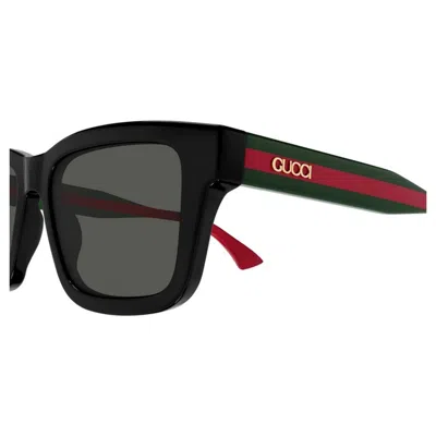 Gucci Black-green-grey Recycled Acetate Sunglasses In Black
