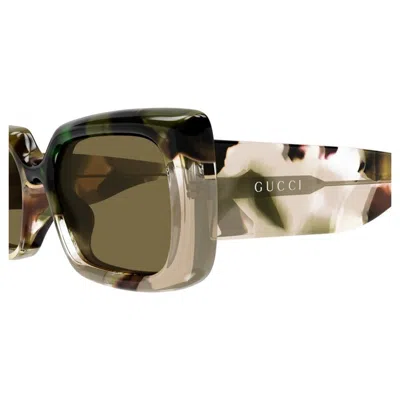 Gucci Oversized Square Frame Sunglasses With Glossy Finish In Multi