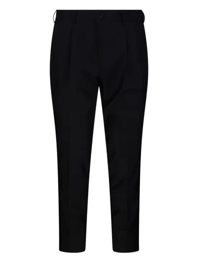 Santaniello Tailored Black Suit With Classic Collar And Slim-fit Trousers In Black