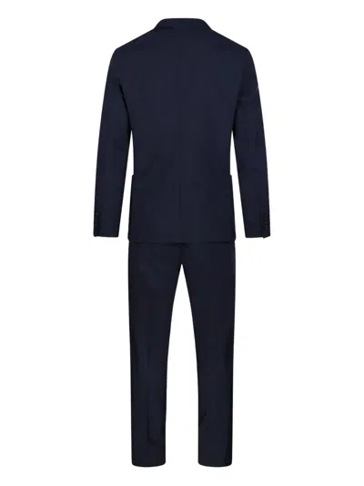 Santaniello Tailored Black Suit With Notch Lapels And Straight-cut Trousers In Black