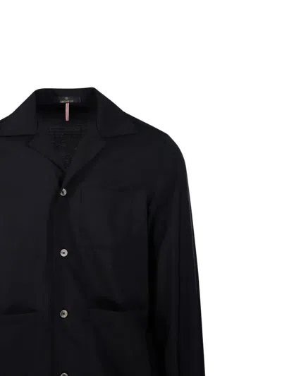 Santaniello Tailored Black Suit With Classic Collar And Slim-fit Trousers In Black