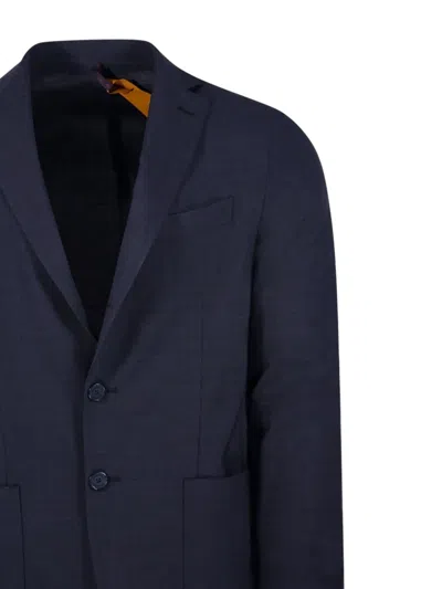 Santaniello Tailored Black Suit With Notch Lapels And Straight-cut Trousers In Black