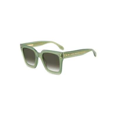 Isabel Marant Logo Square Acetate Sunglasses In Green
