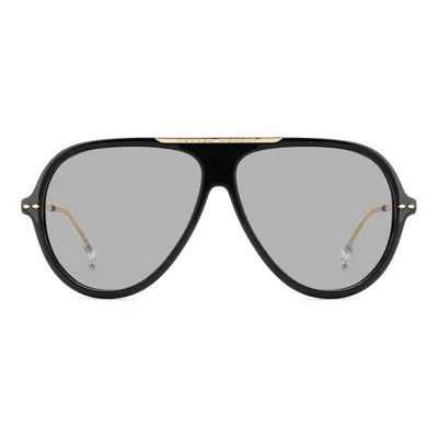Isabel Marant Blk Gold B Metal Sunglasses In Black