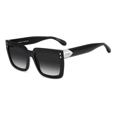 Isabel Marant 55mm Gradient Rectangular Sunglasses In Black