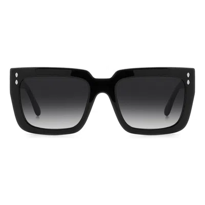 Isabel Marant 55mm Gradient Rectangular Sunglasses In Black