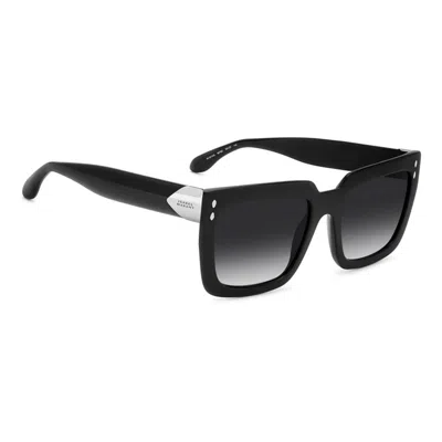 Isabel Marant 55mm Gradient Rectangular Sunglasses In Black