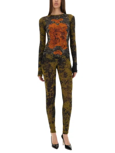 Jean Paul Gaultier Graphic Print Full-length Dress With Long Sleeves