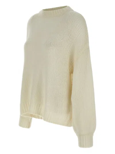Soft Goat Drop-shoulder Sweater In Neutral
