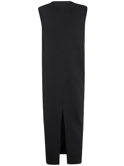 Khaite Crispin Draped Crepe Midi Dress In Black