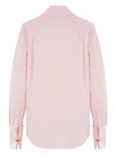 Loewe Womens Long-sleeve Intergrated-tie Cotton-poplin Shirt Pink
