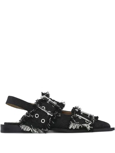 Ganni Denim Ballet Flats