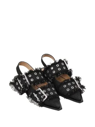Ganni Denim Ballet Flats