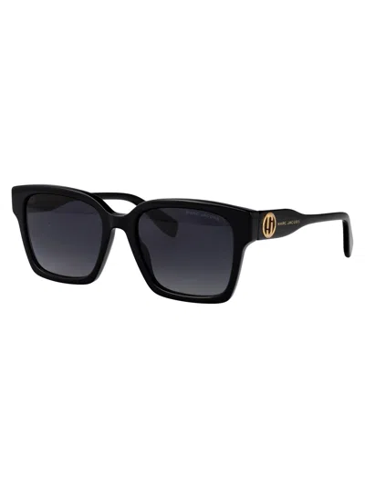 Marc Jacobs Black Acetate Sunglasses In Black