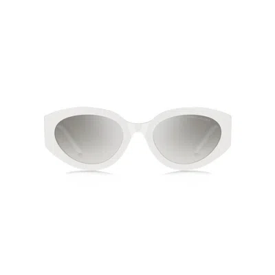 Marc Jacobs Grey Mirrorshade Silver Cat Eye Ladies Sunglasses Marc 694/g/s 0hym/ic 54 In White