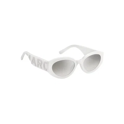 Marc Jacobs Grey Mirrorshade Silver Cat Eye Ladies Sunglasses Marc 694/g/s 0hym/ic 54 In White