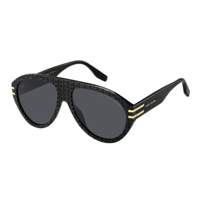 Marc Jacobs Grey Pilot Men's Sunglasses Marc 747/s 003l/ir 58 In Black