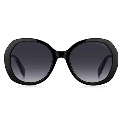Marc Jacobs Marc 763s Acetate Oval Sunglasses In Black