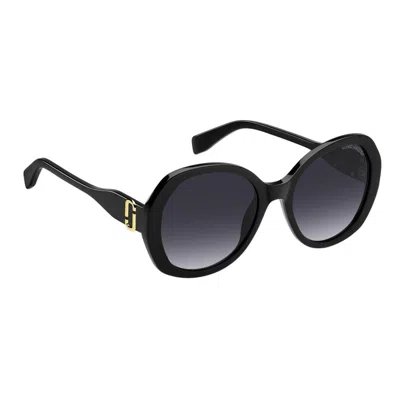 Marc Jacobs Marc 763s Acetate Oval Sunglasses In Black