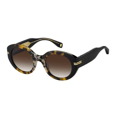 Marc Jacobs Mj 1110s Acetate Oval Sunglasses In Brown