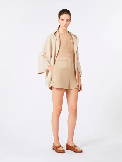 Max Mara Vals Hooded Wool And Cashmere-blend Cardigan In Neutral