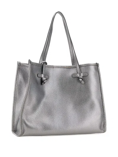 Marcella Club Metallic-finish Leather Tote Bag
