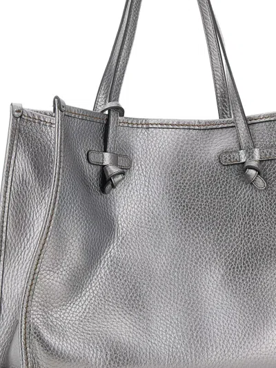 Marcella Club Metallic-finish Leather Tote Bag