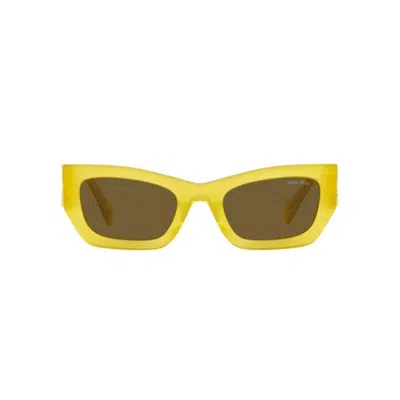 Miu Miu Logo Sunglasses In Yellow