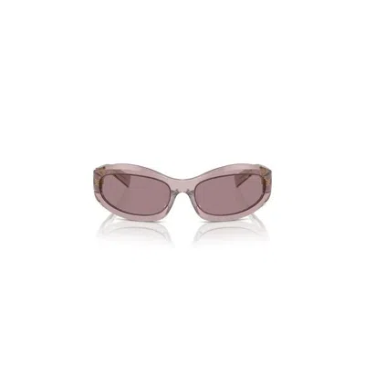 Miu Miu Womens Mu 14zs Irregular-frame Acetate Sunglasses Purple In Pink