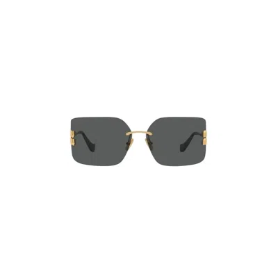 Miu Miu Mu 54ys 80 Rimless Titanium Wrap Sunglasses In Gold