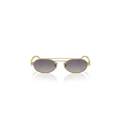 Miu Miu Gradient Metal Oval Sunglasses In Gold