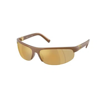Miu Miu A02s Semi-rimless Oval Plastic Sunglasses In Green