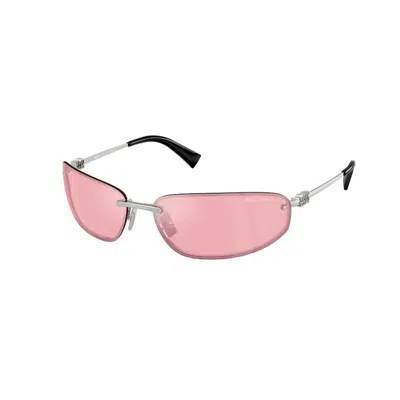 Miu Miu 0mu A50s 1bc10k Argento Sunglasses In Silver
