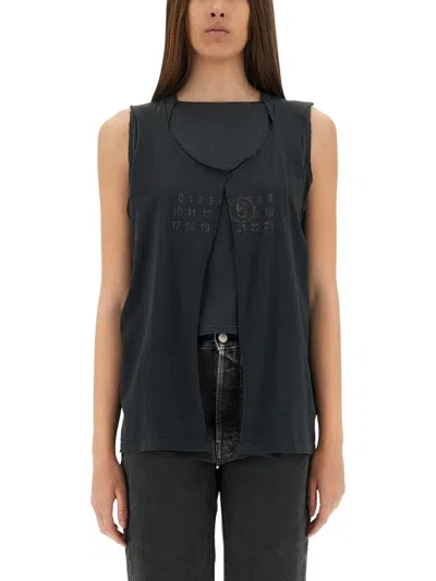 Mm6 Maison Margiela Mm6 By Maison Margiela Black Regular Fit Vest
