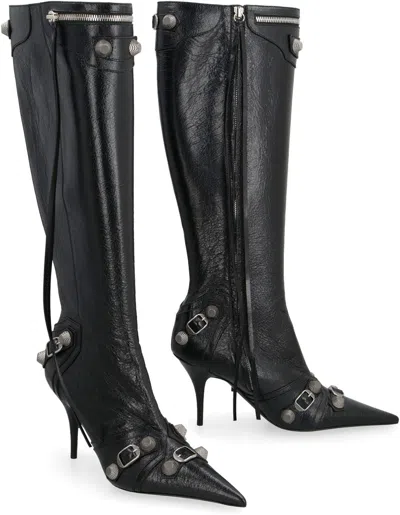 Balenciaga Cagole Leather Pointy-toe Boots