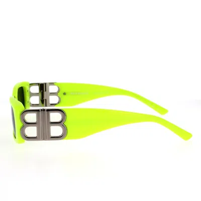 Balenciaga Logo-plaque Rectangle-frame Sunglasses In Green