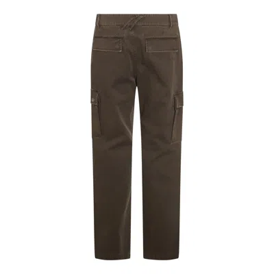 Burberry Gabardine Cargo Trousers In Green