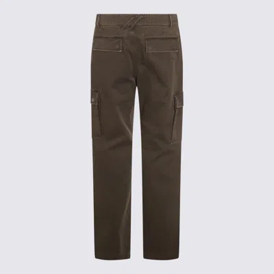 Burberry Gabardine Cargo Trousers In Green