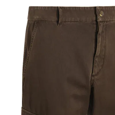 Burberry Gabardine Cargo Trousers In Green