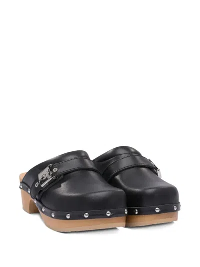 Scholl Pescura Clog 50 Blk&honey Ltre50mm Heeled Shoes Black In Black