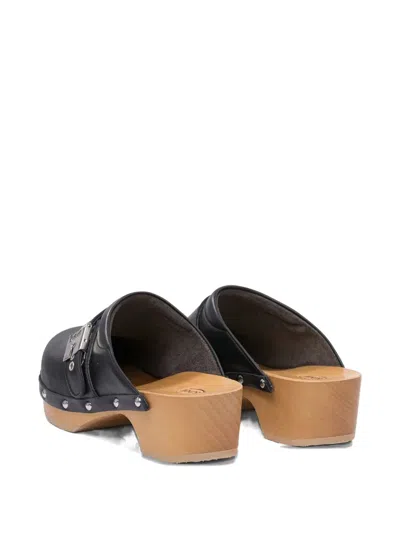 Scholl Pescura Clog 50 Blk&honey Ltre50mm Heeled Shoes Black In Black