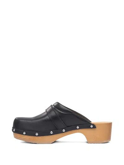 Scholl Pescura Clog 50 Blk&honey Ltre50mm Heeled Shoes Black In Black