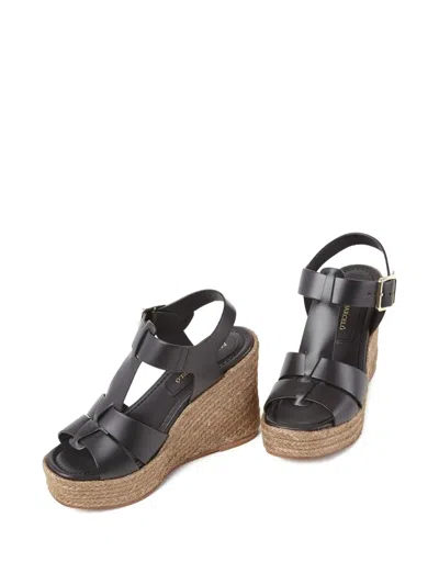 Paloma Barceló 100mm Alison Wedge Sandals In Black