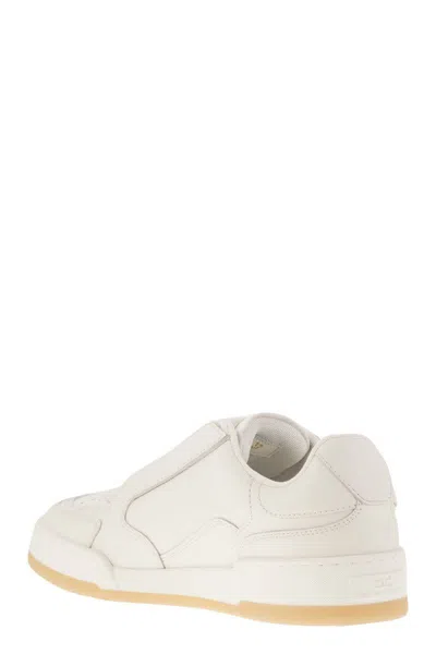 Elisabetta Franchi Ivory Leather Sneaker In White