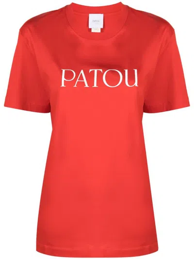 Patou Logo-print Organic Cotton T-shirt In Red