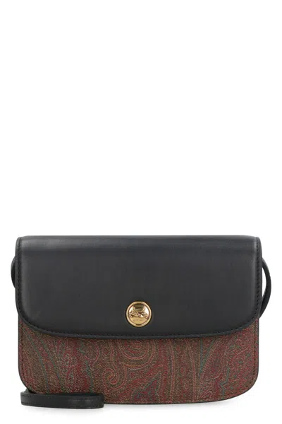 Etro Black Cotton Tracolla Crossbody In Multi