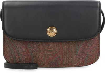 Etro Black Cotton Tracolla Crossbody In Multi
