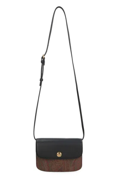 Etro Black Cotton Tracolla Crossbody In Multi