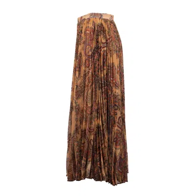 Etro Pleated Midi Skirt In Georgette