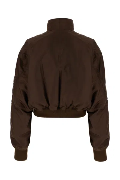 Givenchy Cropped Flap Pocket Jackets With High Collar In Brown